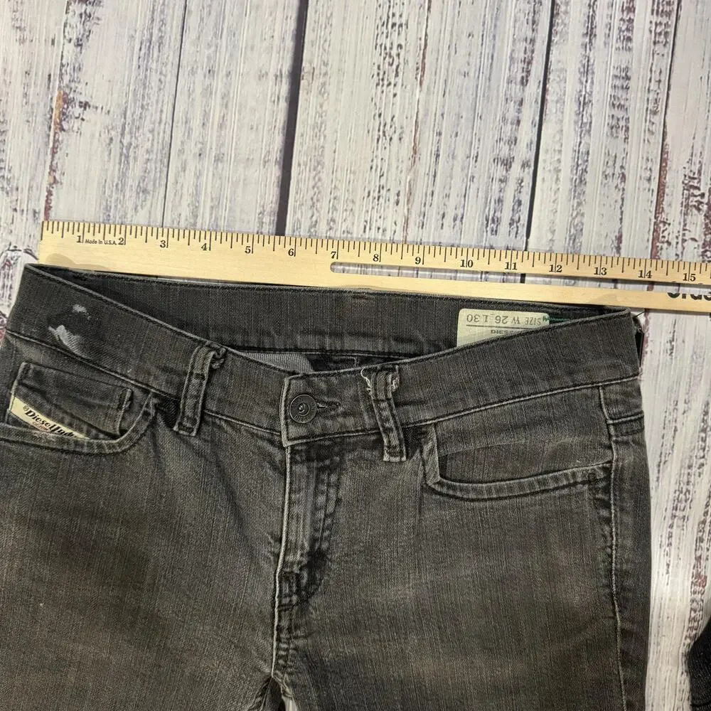 Diesel Liv Jeans 26x30 Made in Italy Gray Wash Stretch Straight Leg - Picture 10 of 13